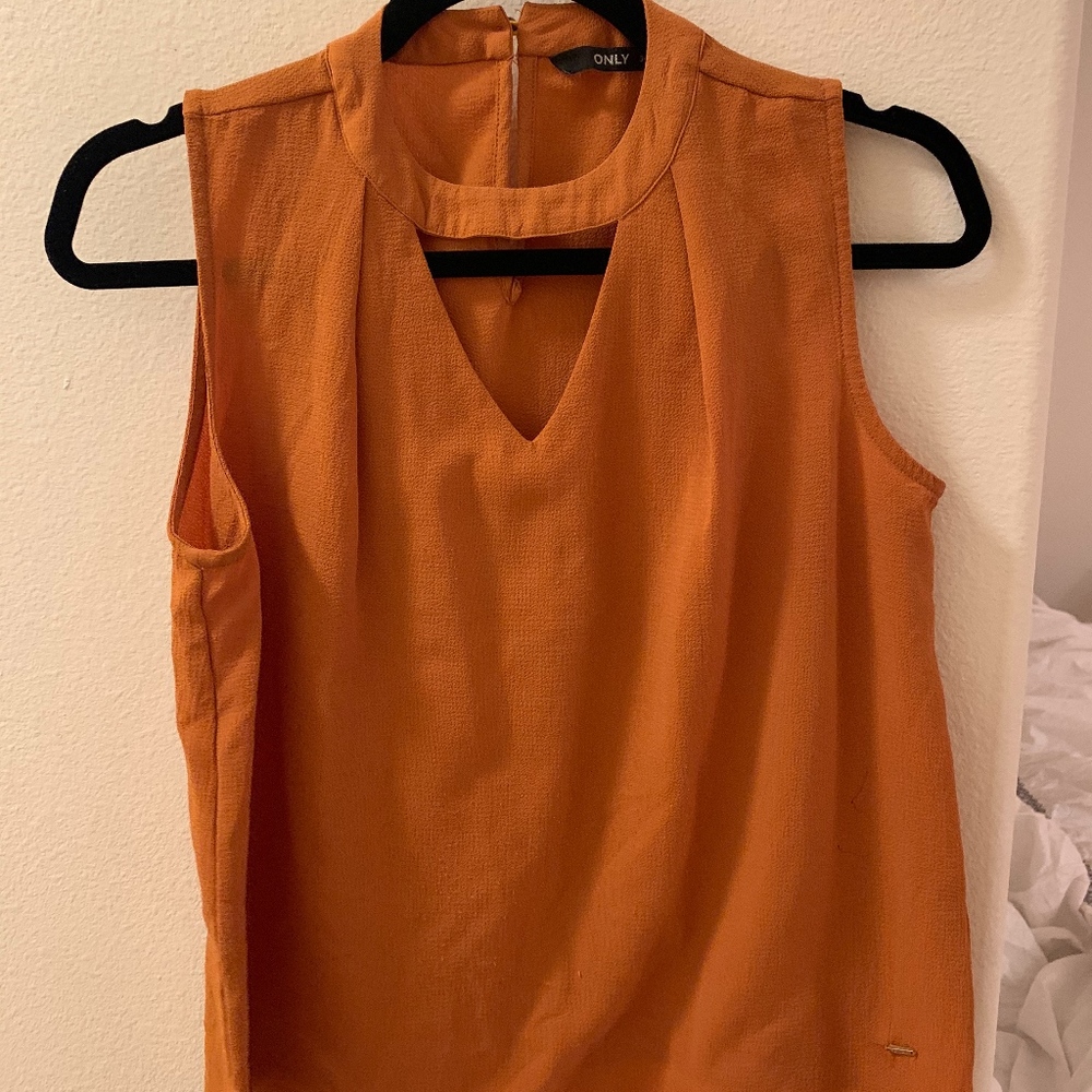Only Mustard Sleeveless Choker Top